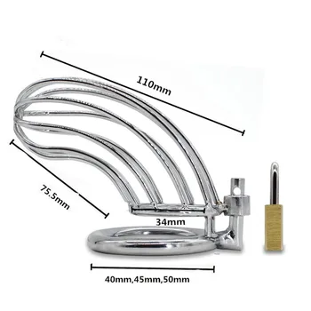 Metal Penis Chastity Cage Sex Toys For Men 18+ Male Strapon Cock Ring Stretcher Erotic Products BDSM Machine Adult Games Harness 3