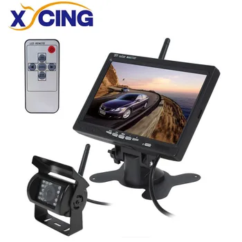 

XYCING 2.4GHz Wireless Monitor 7 Inch 800 x 480 Color TFT LCD Display Monitor + Wireless 18 IR LED Night Vision Bus Truck Camera