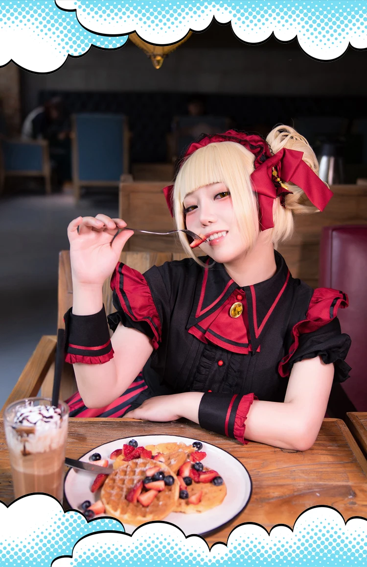 My Hero Academy Little Hero coffee Shop Himiko Toga кафе горничной женский костюм кошки Косплей платье Хэллоуин женская одежда костюмы