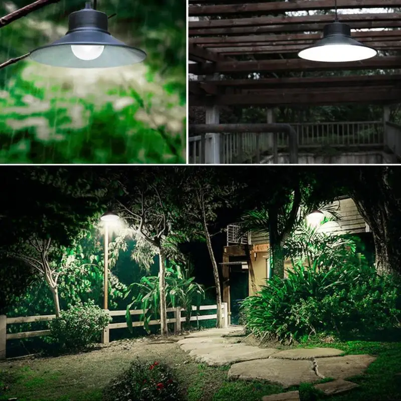 Retro Solar LED Hanging Lamp Outdoor Aluminum and ABS 6V 1.5W Modern Style Household Pergola Chandelier with Remote Control