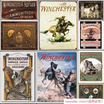 

Desperate Enterprises Winchester - Rifles & Ammo Tin Sign Metal Painting Tin Sign Wall Decor Board Retro Pub & Bar Tin Poster