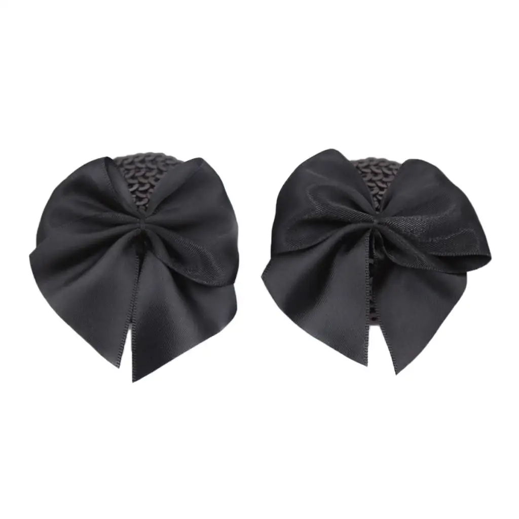 All Black 10cm 1 пара, Женская клейкая Крышка для сосков, многоразовый бюстгальтер с блестками и бантом - Цвет: All Black 10cm