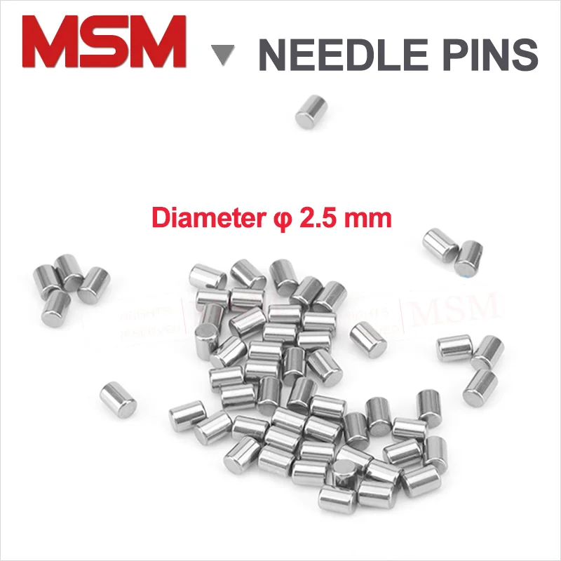 

200/100PCS GCr15 Bearing Steel Diameter 2.5mm Cylindrical Pin Locating Dowel Needle Pin Roller Length [4-40mm]