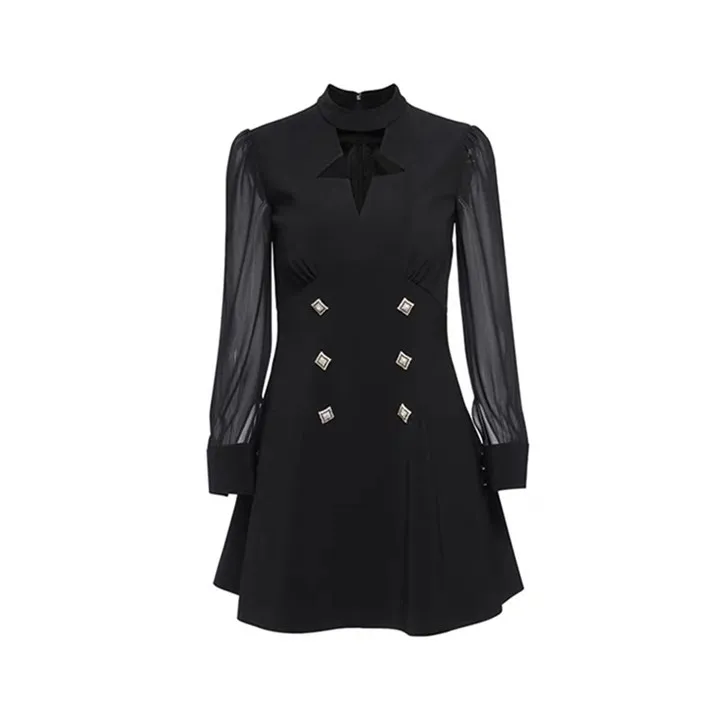 Early Autumn Shen Yue Star Celebrity Style Hollow out Star Retro French Non-mainstream Black And White with Pattern Diamond