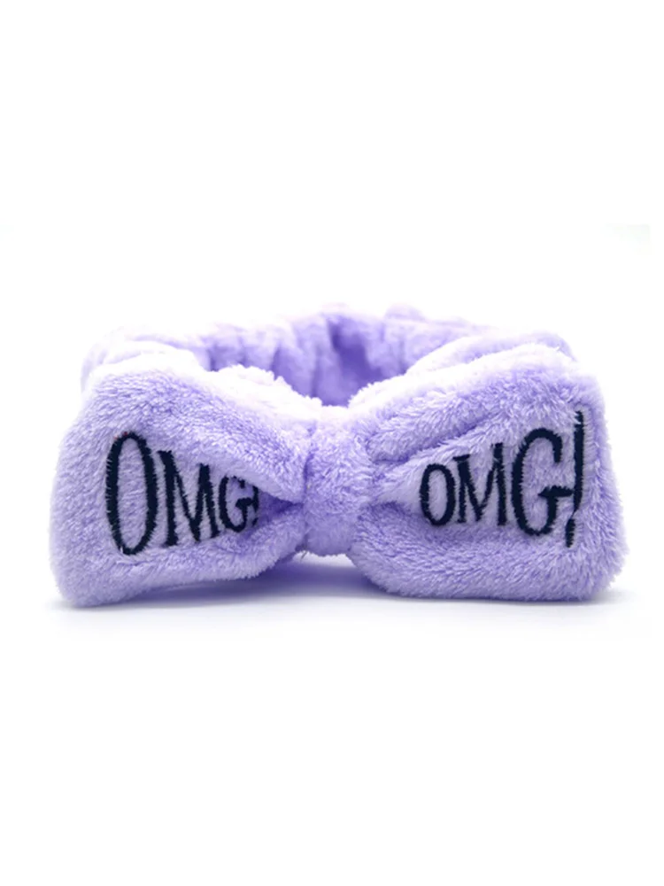 Письмо "OMG" коралловый флис мягкий бант повязки для женщин девочек милый держатель волос повязки для волос аксессуары для волос. w - Цвет: Z