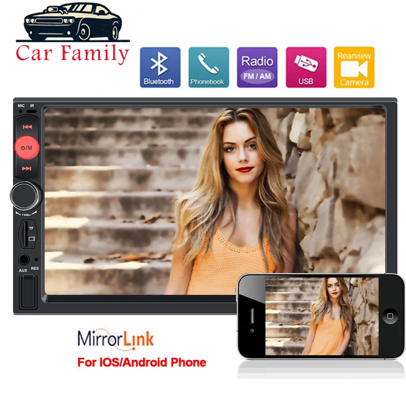 

2 Din Autoradio 7 Inch Touch Screen Car Radio Bluetooth Android And IOS Mirror Link Rear View Camera 2din Car Multimedia Player