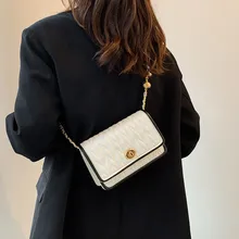 

Textured Bags 2021 Fall New Trend Fashion Chain One Shoulder Women's Embroidery Thread Western-style Messenger Small Square Bag