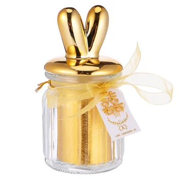 

1pc Wedding Glass Candy Box Hand Gift Animal Ceramic Jar Display Jar (golden)