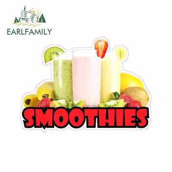 

EARLFAMILY 13cm x 9.5cm for Smoothies Concession Restaurant Food Car Stickers Vinyl Helmet JDM RV VAN Car Accessories