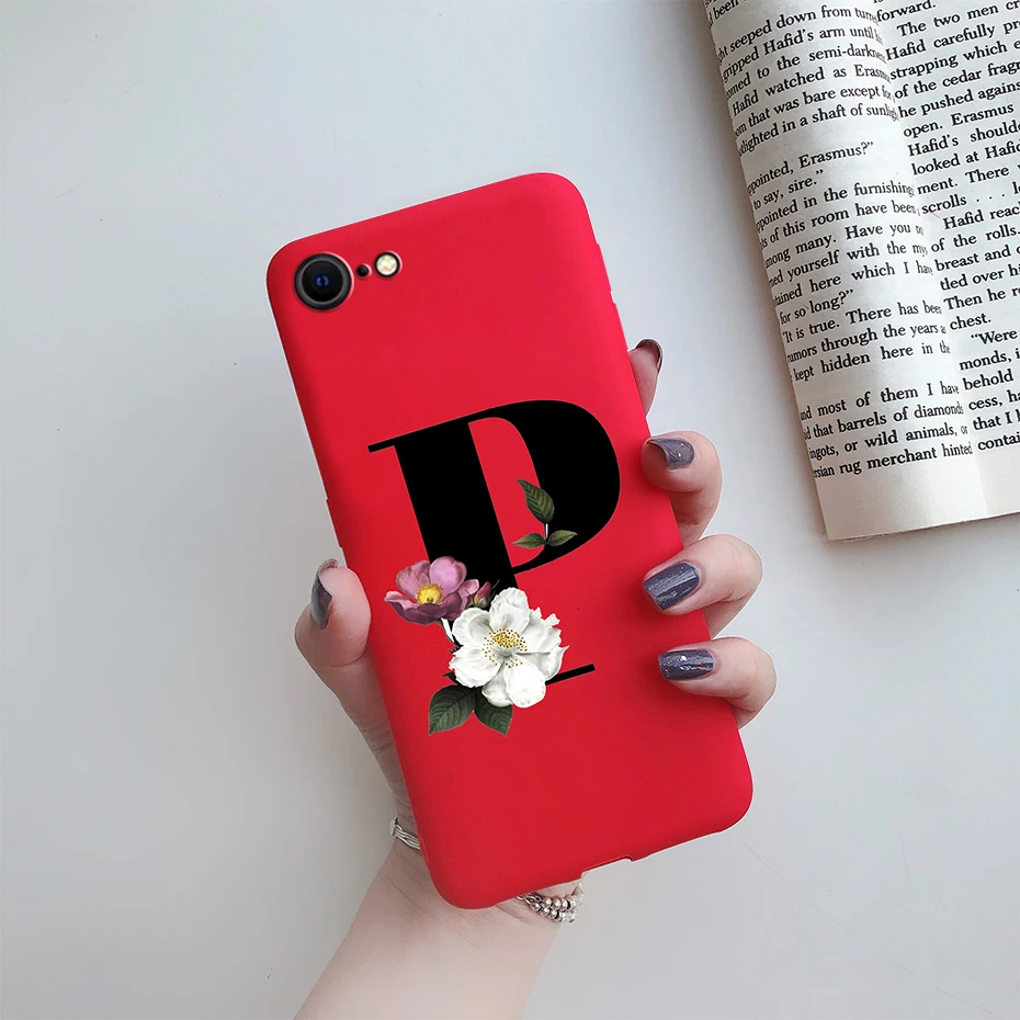 Alphabet Flower Silicone Phone Case – Soft, Stylish Bumper Cover