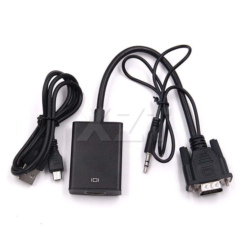 VGA мужчина к HDMI Женский конвертер Кабель-адаптер с аудио выходом 1080P USB адаптер питания для ПК ноутбук к HDTV проектору
