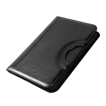 

PU Leather Business Office Portfolio A4 Zipper Portfolio File Folders Multifunctional Portable Document Resume with Calculator (