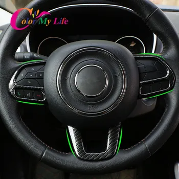 

Color My Life 3Pcs/Set Car Steering Wheel Buttons Knob Cover Sequins Trim Sticker for Jeep Renegade 2014 - 2020 Accessories
