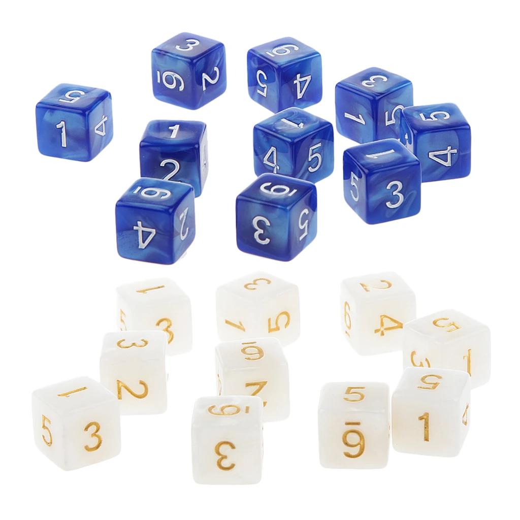 20Pcs 16mm Six Sided Dice D6 Square for Playing Dungeons D&D TRPG Game Toys
