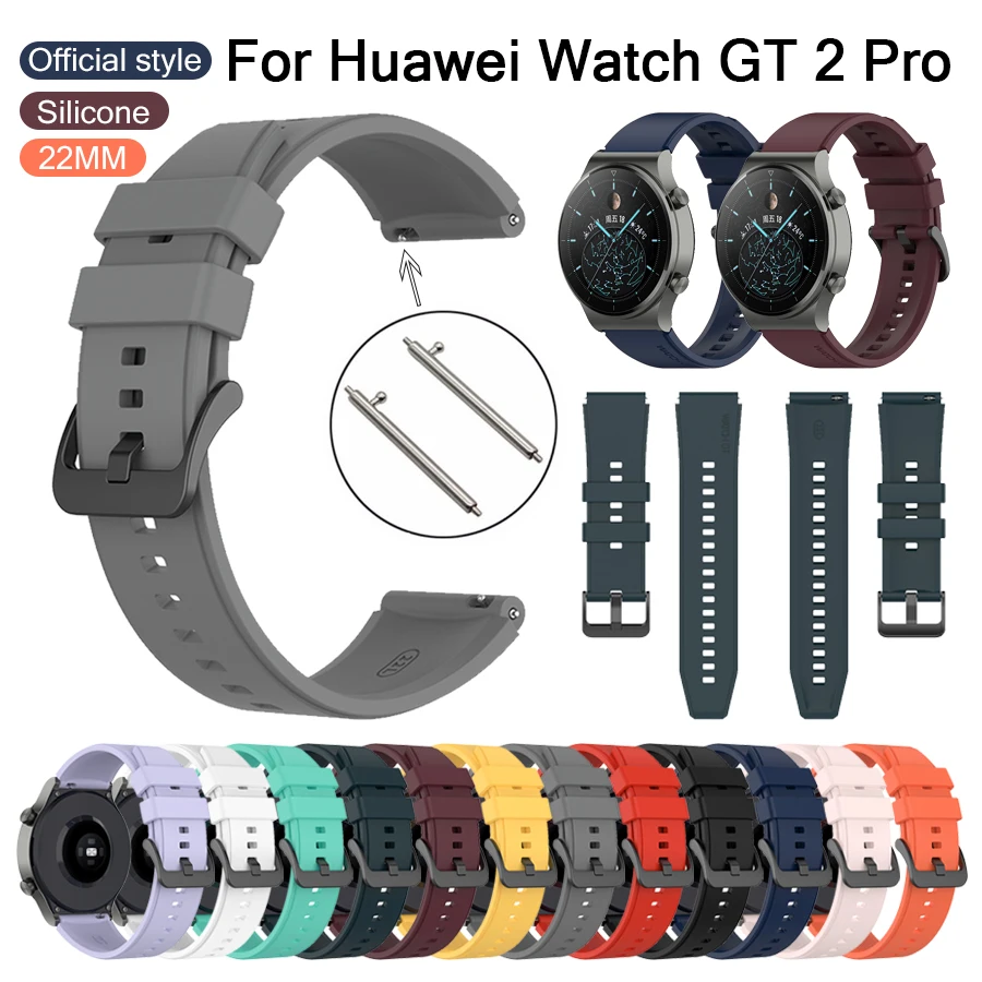 

22mm Silicone Strap For Samsung Galaxy Watch3 45mm Band Sport bracelet For Huawei Watch GT2 Pro GT 2e Magic 2 GT2 46mm Wristband