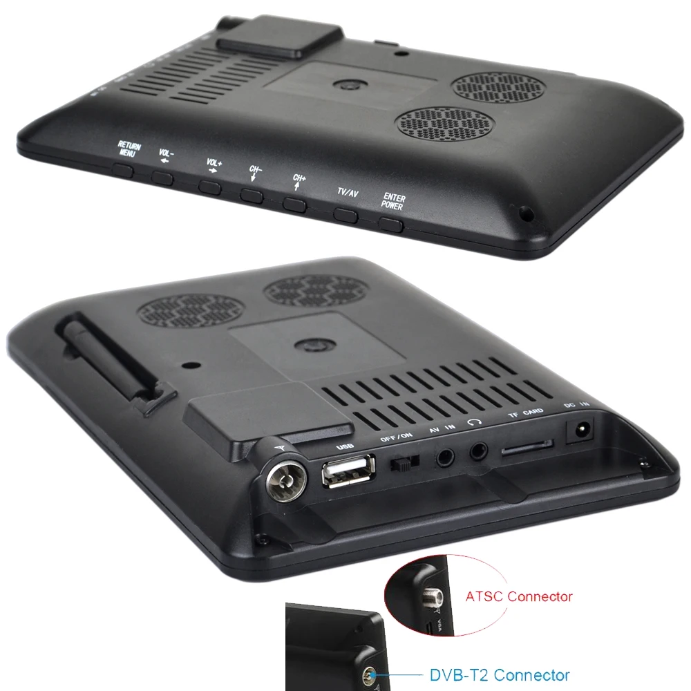LEADSTAR 9 inch Portable TV With ATSC Tdt Digital Tv Analog Mini Tv For Car Boat Outdoor Support USB TF PVR MP4 H.265 AC3