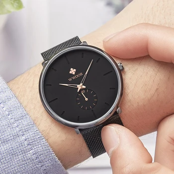 

WWOOR mens watches 2020 new Casual Sport Ultra Thin wristwatch Top Brand Simple Fashion watch men Timing Waterproof Watch Clock