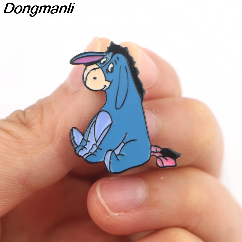 P4087 Dongmanli, Мультяшные животные, тигр, свинья, медведь, Ослик, ювелирные изделия, металлические эмалированные булавки и броши, хороший друг, Нагрудный значок, подарки