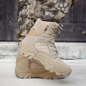 

NEW SIZE 39-47 Casual Men Boots Fashion Fighting Shoes Men Military Boots Special Force Tactical Desert Combat Ankle Boots