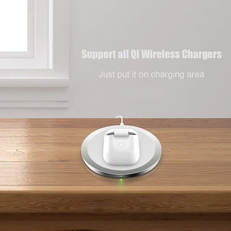 Levttax Qi беспроводной зарядное устройство коробка для Apple AirPods Bluetooth Наушники стандартный AirPods беспроводной зарядный приемник чехол
