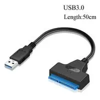 USB 3,0-2,5 дюйма/USB 3,0 SATA кабель/type-C-SATA 22 Pin кабель USB 3,1-SATA 2,5 дюйма последовательный порт SSD Кабель-адаптер - Цвет: usb3.0 50cm