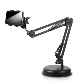 

Adjustable Cellphone Holder Stand Table Top Long Arms Mobile Phone Mount Bracket for for 12-18 wide cellphone and tablets