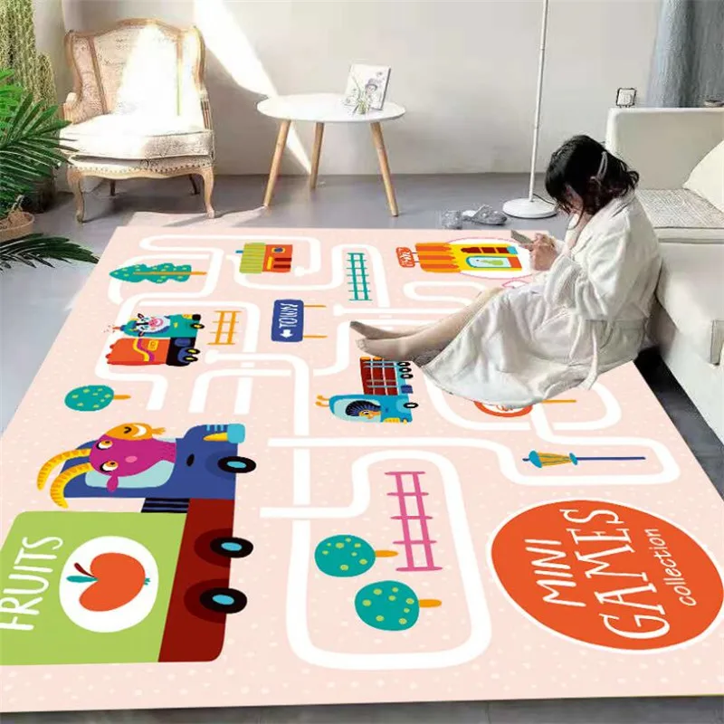 

City Streets Carpet 3D Printed Carpet Square Anti-Skid Area Floor Mat Rug Non-slip Mat Dining Room Living Soft Carpet 03