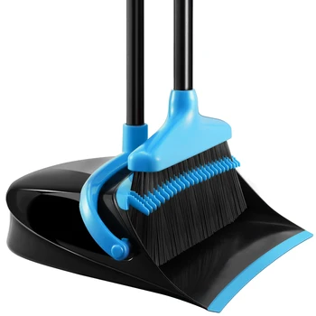 

HOMEMAXS Upgraded Broom and Dustpan Set Extendable Broomstick and Dust Pan Combo for Home Kitchen Room Office