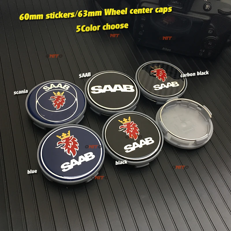 

20pcs/set car styling For 9-3 9-5 93 95 Car emblem Logo Badge Wheel hub Stickers Car Rim wheel hub caps 63mm auto hub cap