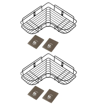 

2-Pack Corner Shower Caddy, Stainless Steel Wall Mounted Storage Organizer Racks for Shower, Toilet, Bathtub, Dorm and Kitchen