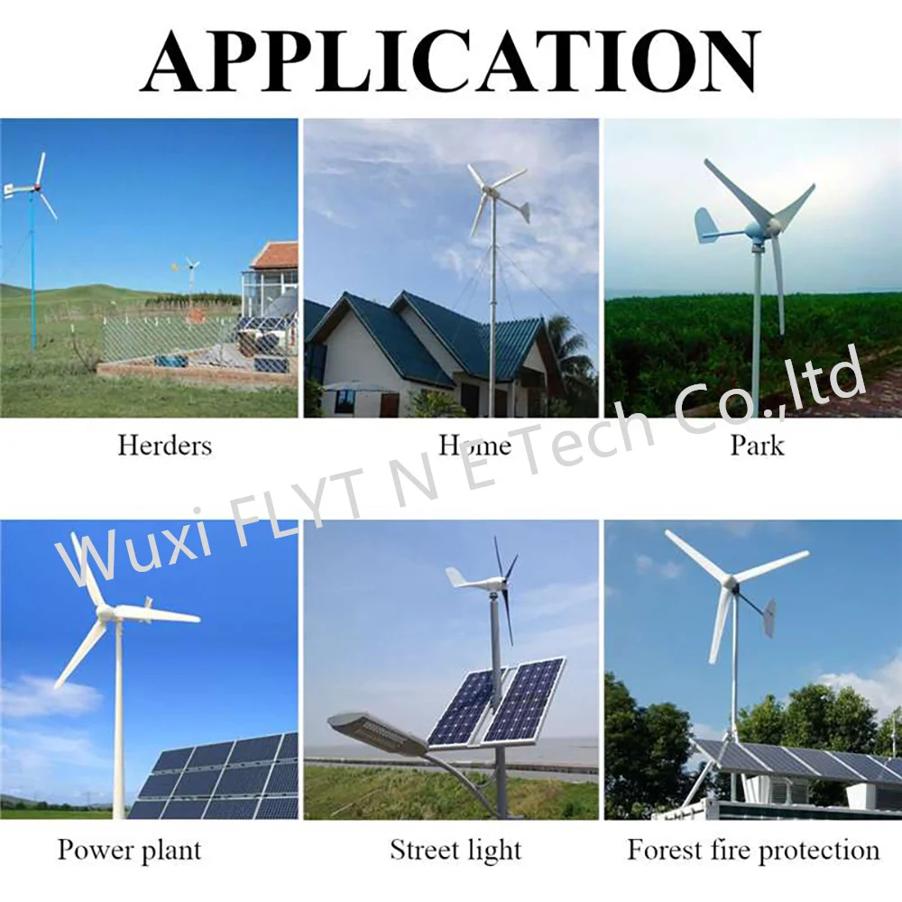 China Factory 2000W 48V Wind Turbine with 8 Blades MPPT Controller Small Wind Turbine for Home Use Low Noise High Efficiency