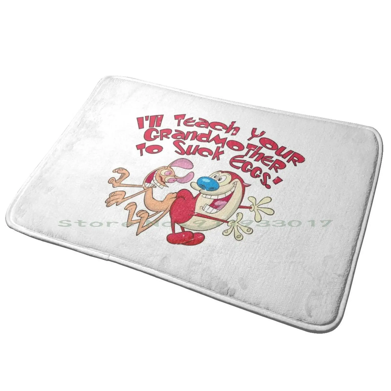

Entrance Door Mat Bath Mat Rug Ren And Stimpy Happy Happy Anti-Slip Bedroom Kitchen Foot Mat Floor Carpet