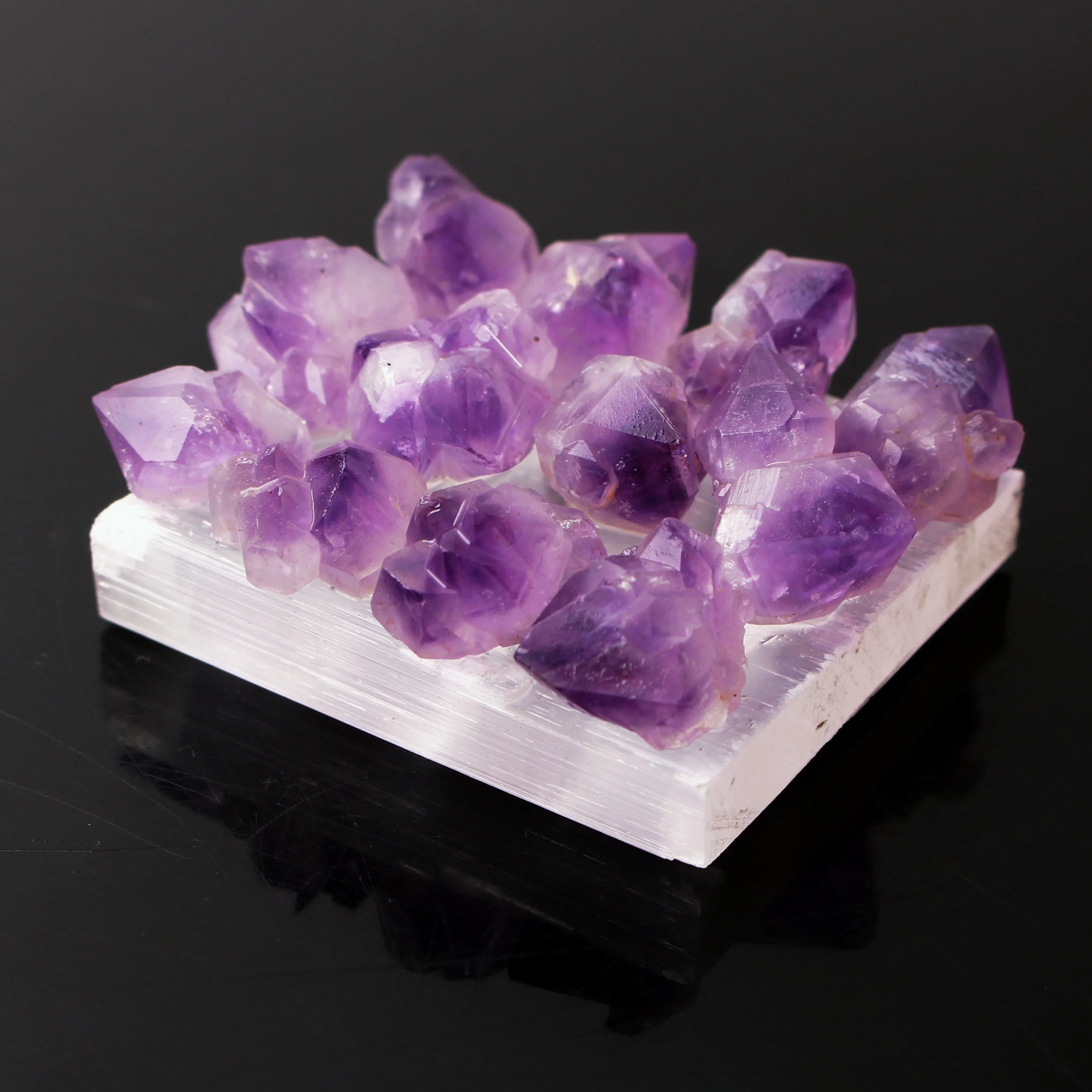 1PC Natural White Selenite Slice Base pedestal Glue Amethyst Cluster Ornament Rough Rockstone Healing Home Decor | Дом и сад