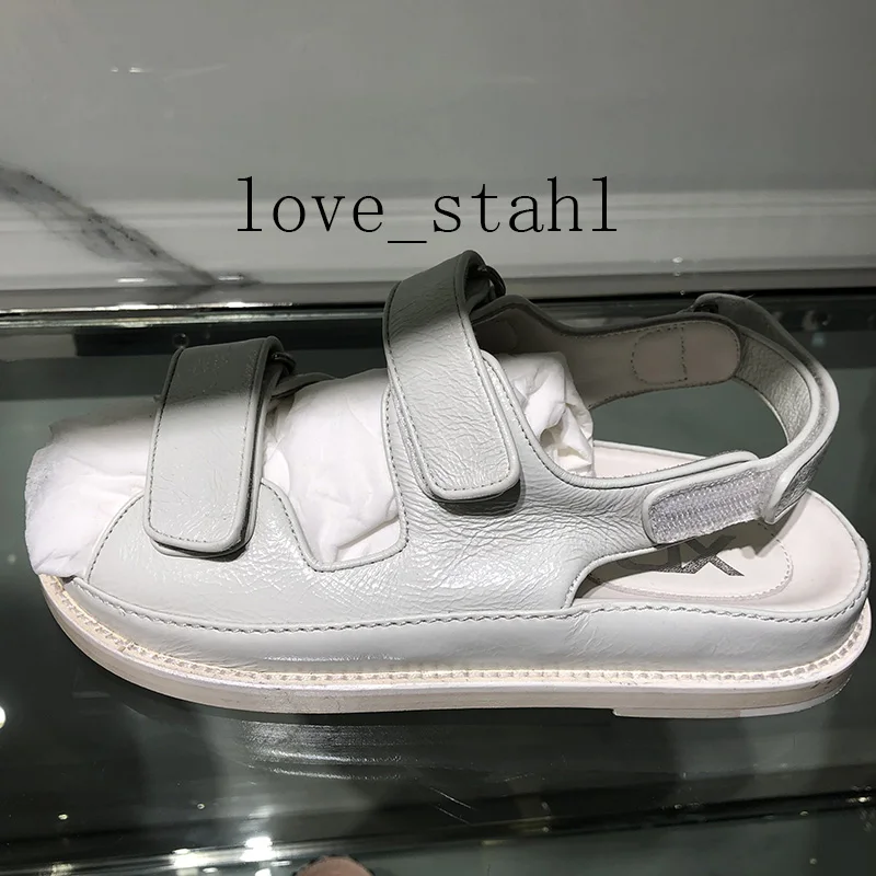 

2019 lovestahl women Genuine Leather sandals beach buckle flat slippers