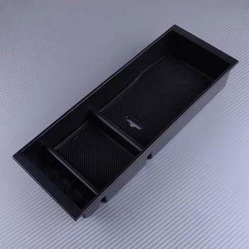 

DWCX Black Plastic Car Center Console Glove Storage Box Armrest Tray Container Organizer fit for Ford F150 2015 2016 2017