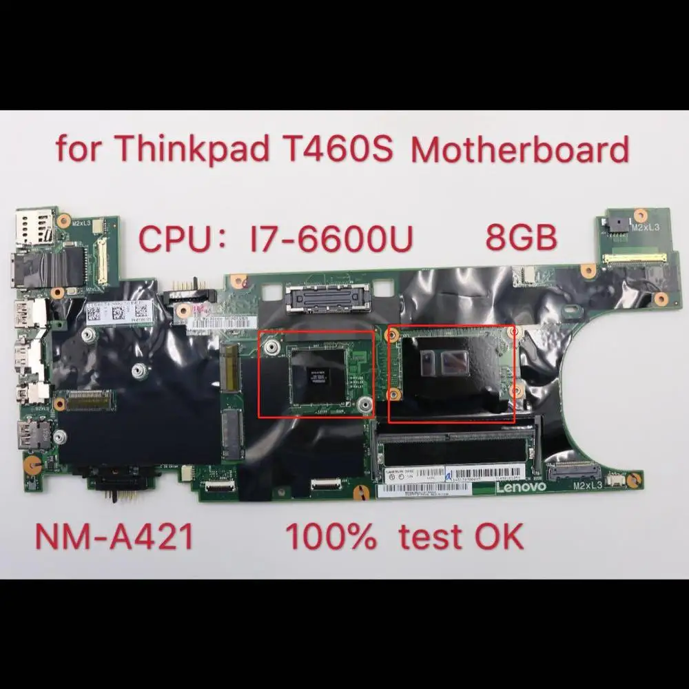 Материнская плата для ноутбука Thinkpad T460S i7-6600U 8G. FRU 01AY032 01AY033 00JT963 00JT967 00JT968 00JT965 |