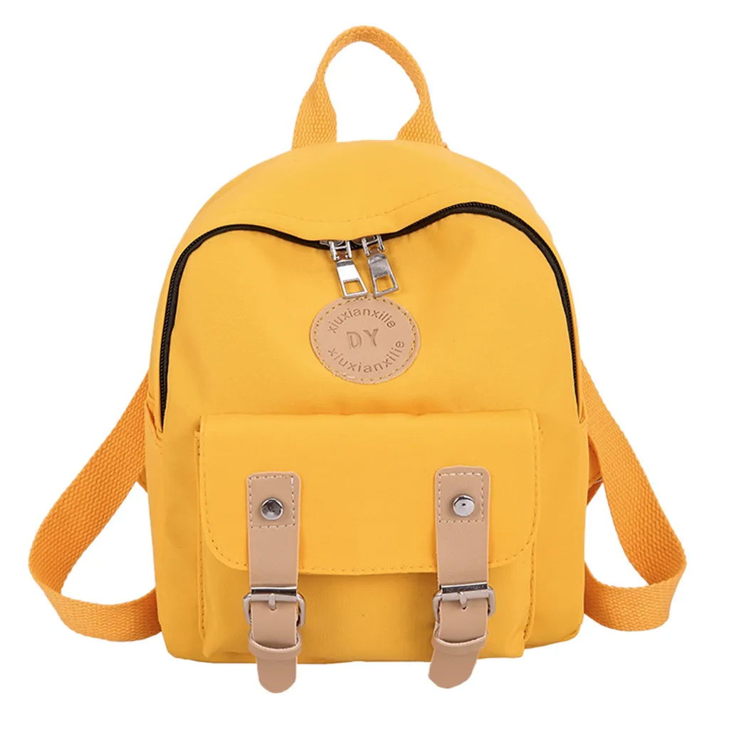 Горячая Мода женская уличная простая холщовая молния контрастный цвет рюкзак дорожная сумка Прямая поставка скидка - Цвет: Yellow