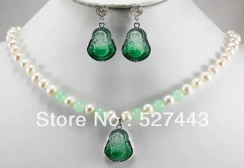 Wholesale Fashion Set Freshwater Pearl &amp Jade Buhhda Necklace Earring NO. 157 (A0423) | Украшения и аксессуары