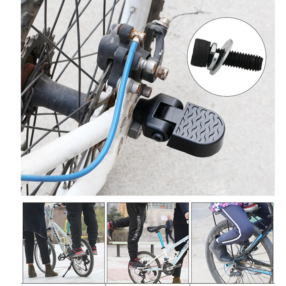

1 Pair Bicycle Rear Seat Pedals Aluminum Alloy Foot Rest Foldable Footrest Bike Accessories