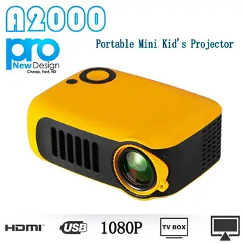 

Portable A2000 LED Projector 600 lumen 3.5mm Audio 320x240 Pixels A2000 HDMI USB Mini Projector Home Media Player Best Gift