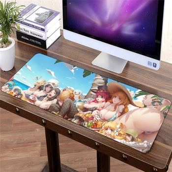 

QQQRGB 800x300mm Thickened mouse pad Cartoon Beach Pool picture Character underwear show Decorate your computer desk for LOL
