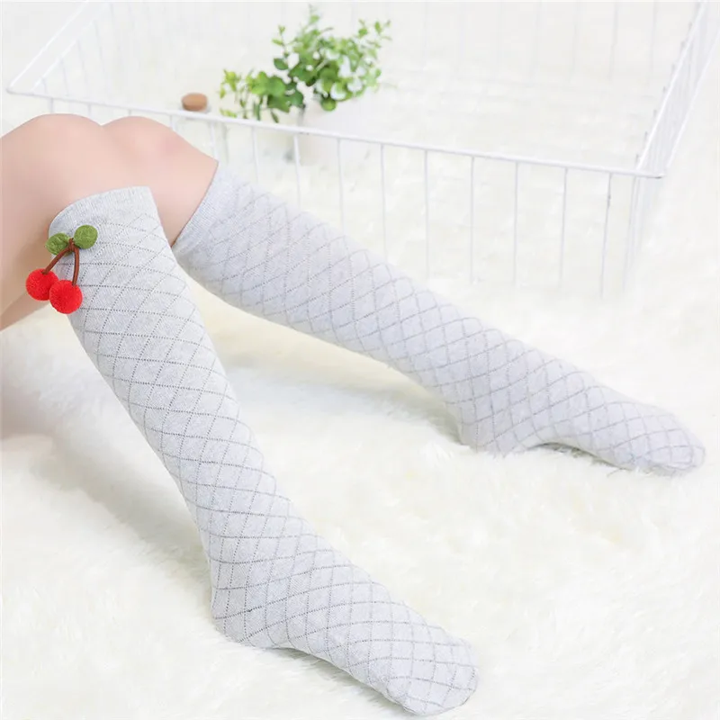 Cute Lattice Breathable Cotton Soft Baby Stockings Children Girl Warm Leggings Solid Color Kids Tube Stockings For Girls