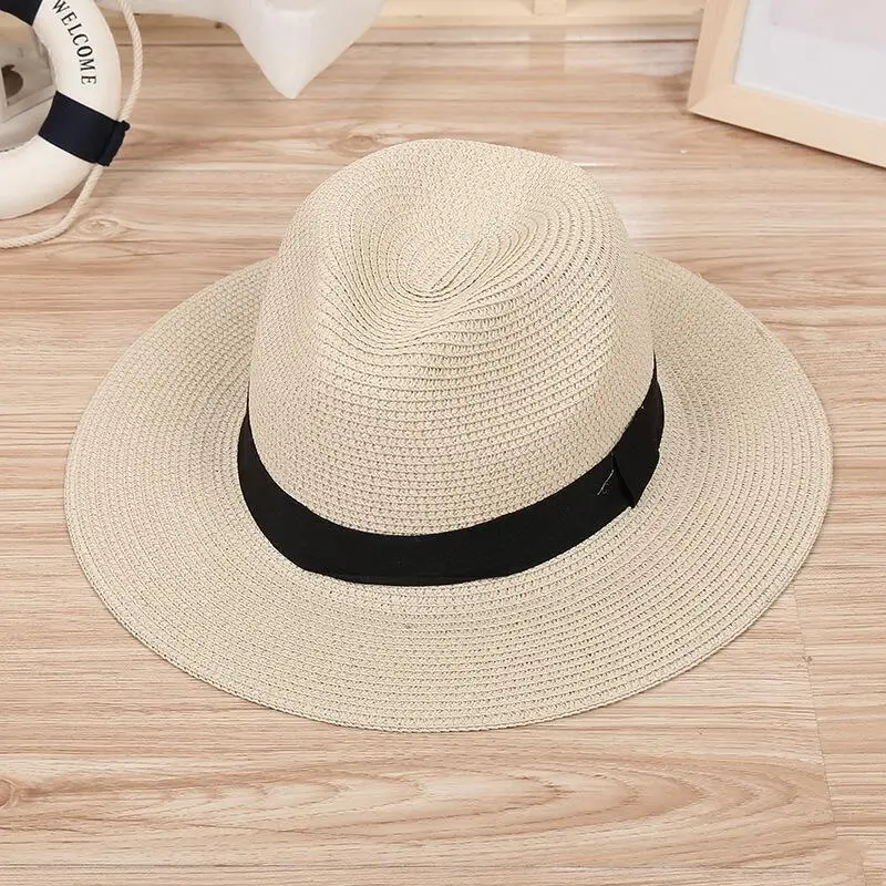 Летняя Пляжная женская шляпа с козырьком, Женская Солнцезащитная шляпа, Повседневная Панама, джазовая соломенная шляпа, Мужская кепка, солнцезащитный козырек, кепка для мужчин, Sombrero, Chapeau Femme