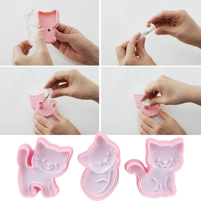 3 шт./компл. милый Кот формы для печенья Fondant(сахарная) резец печенья резак с изображением торта прессформы украшения Кухня DIY для выпечки