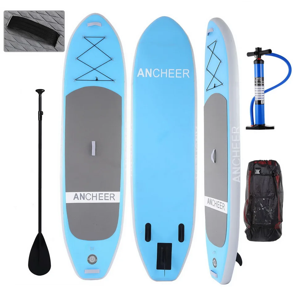 10ft Inflatable Paddle Board Stand Up Paddle Surfboard Surf Wakeboard Surf Board Bodyboard with Paddle Backpack Hand Pump