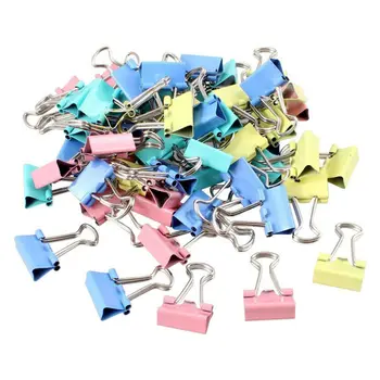 

40pcs 30mm Colorful Foldback Metal Paper Clips File Binder Clip Assorted Colour Home Office Storage wholesale