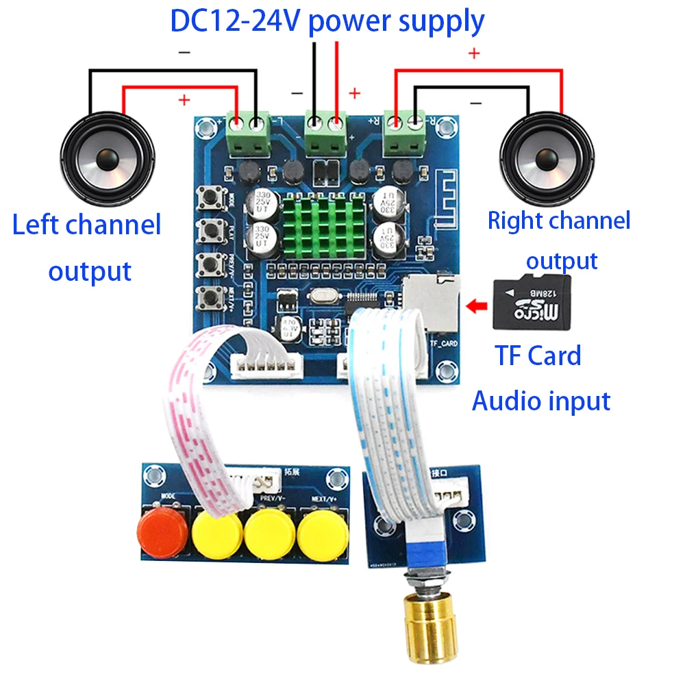 Tenghong Цифровой усилитель с Bluetooth доска 15 Вт* 2 Поддержка двух каналов стерео аудио усилитель с тон доска TF карты играть Amplificador DIY