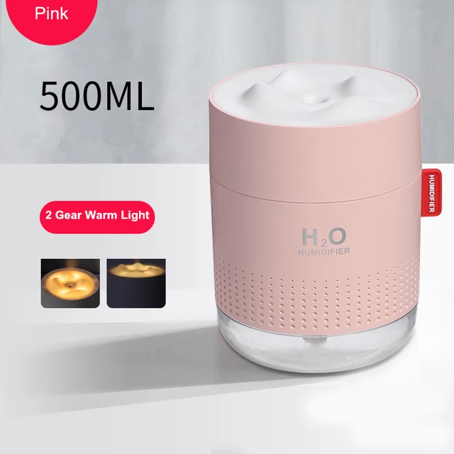 2000mAh Wireless Humidifier Romantic Aromatherapy Humidificador USB Aroma Diffuser Warm Night Lamp Mist Maker Fogger For Bedroom Pink