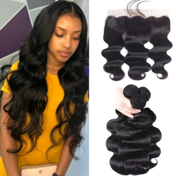 

Sapphire Body Wave Bundles With Closure Brazilian Hair Bundles With Frontal Human Hair Frontal With Bundle Remy Hair Extension
