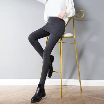 

Skirt Leggings Women Fleece Warm Winter Thickening Plus Size 6XL Fake Two-piece Skirts Fitness Joggers Casual Pants